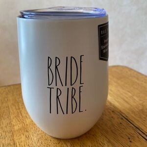 Rae Dunn BRIDE TRIBE Insulated Stainless Steel Wine Glass with Lid BRAND NEW!!